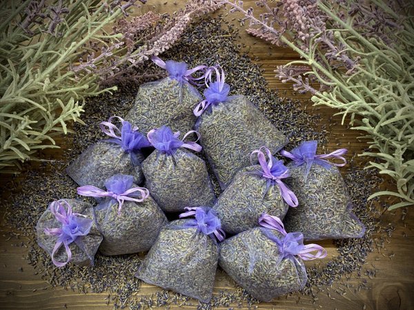 10 Organza Lavendelbeutel in lila